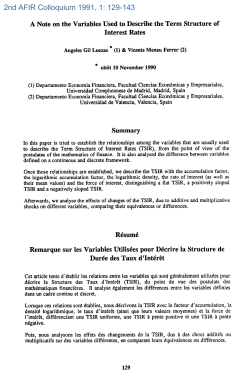 A note on the variables used to describe the term structure of interest