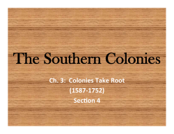 The Southern Colonies - Magoffin County Schools