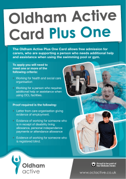 Oldham Active Card Plus One