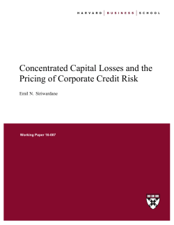 Concentrated Capital Losses and the Pricing of Corporate Credit Risk.