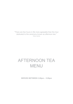 afternoon tea menu
