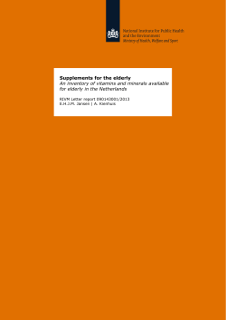 Supplements for the elderly