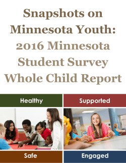 Snapshots on Minnesota Youth: 2016 Minnesota Student