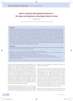 Neurometabolic Disorders Hunter Syndrome