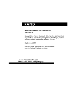 RAND HRS Data Documentation, Version N