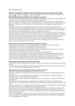 Text zur elterlichen Sorge Record of instruction on parental
