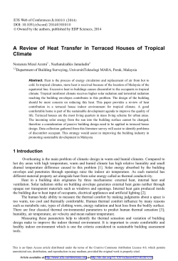 A Review of Heat Transfer in Terraced Houses of Tropical Climate