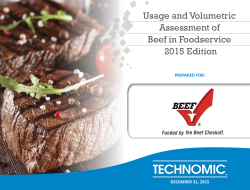 Usage and Volumetric Assessment of Beef in