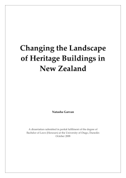 Changing the Landscape of Heritage Buildings in New Zealand