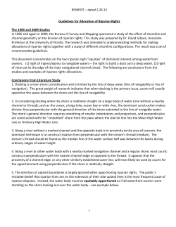 Guidelines for Allocation of Riparian Rights