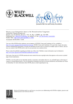 Slavery as an Interpretive Issue in the