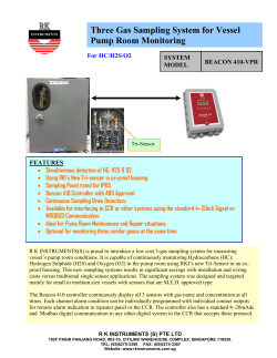 Three Gas Sampling System for Vessel Pump Room Monitoring