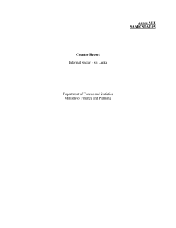 Sri Lanka – Country paper on Informal Sector Statistics