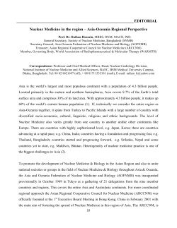 EDITORIAL Nuclear Medicine in the region &ndash; Asia
