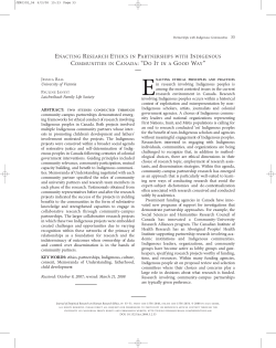 Enacting research ethics in partnerships with Indigenous