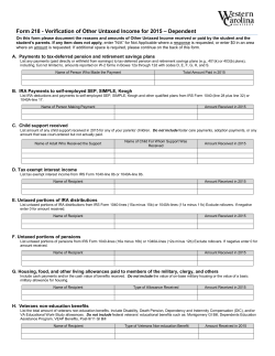 Form 218 - Verification of Other Untaxed Income for 2015 &ndash; Dependent