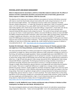 POTATOES, SATIETY AND WEIGHT