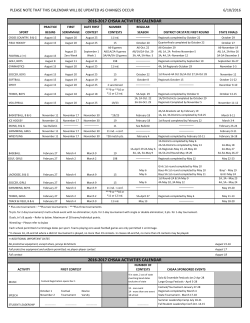 2016-2017 chsaa activities calendar 2016