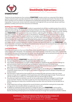 SteakStones Instructions