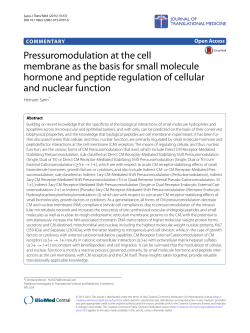 Pressuromodulation at the cell membrane as the basis for small