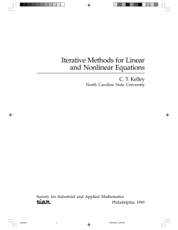 Iterative Methods for Linear and Nonlinear Equations