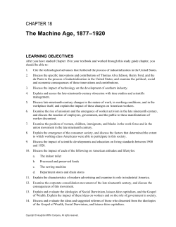 The Machine Age, 1877&ndash;1920