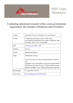 Conducting operational research within a non governmental