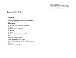 Guide to Water Media - Muse Art and Design