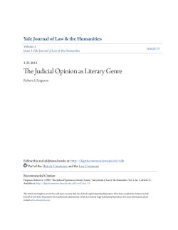 The Judicial Opinion as Literary Genre