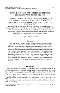 heart rates and swim speeds of emperor penguins
