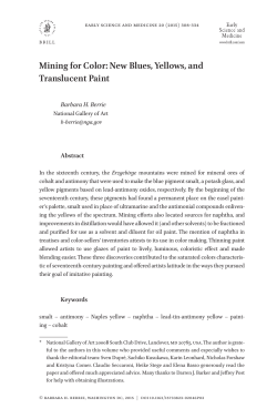 Mining for Color: New Blues, Yellows, and Translucent Paint