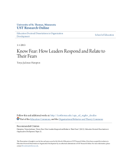 Know Fear: How Leaders Respond and Relate to Their Fears