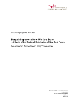 Bargaining over a New Welfare State Alessandro Bonatti and Kaj