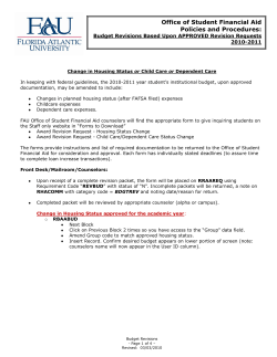 Office of Student Financial Aid Policies and Procedures: