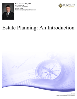 Estate Planning: An Introduction