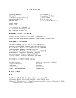 allen hibbard - Middle Tennessee State University