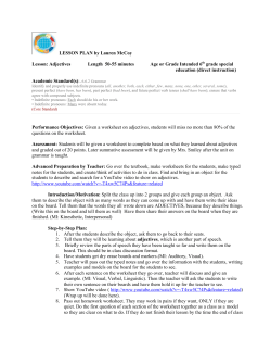 LESSON PLAN by Lauren McCoy Lesson: Adjectives Length 50