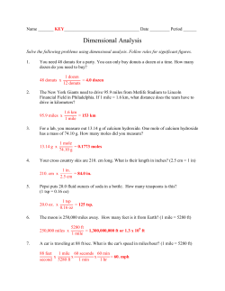 Dimensional Analysis KEY