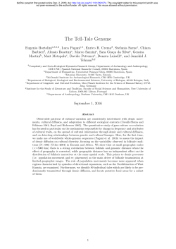 The Tell-Tale Genome