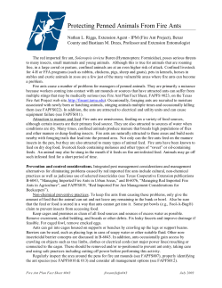 Protecting Penned Animals From Fire Ants