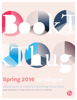 Spring 2016 catalogue