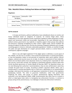 Call for proposal - Universit&eacute; de Montr&eacute;al