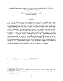 A General Equilibrium Analysis of Alternative Scenarios for Food