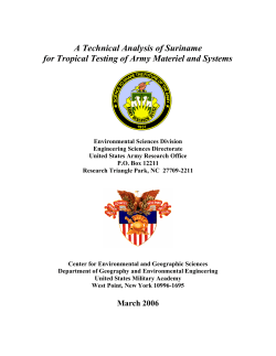 A Technical Analysis of Suriname for Tropical Testing of