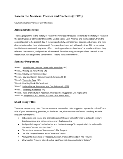 Race in the Americas: Themes and Problems (HI923)