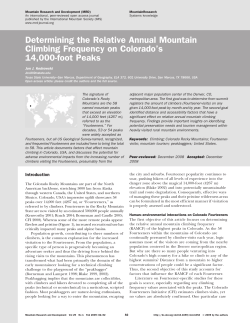 Determining the Relative Annual Mountain Climbing Frequency on