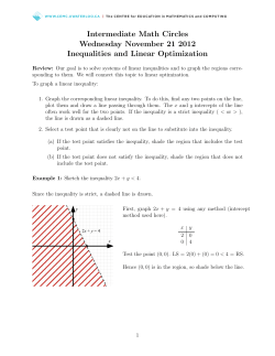 Intermediate Math Circles Wednesday November 21 2012