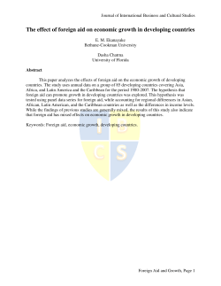 The effect of foreign aid on economic growth in developing