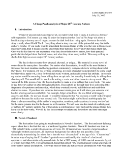 A Cheap Psychoanalysis of Major Global Authors by Corey