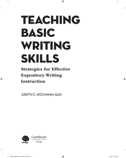 Teaching Basic WRITING SKILLS